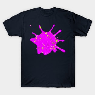 Neon Pink and Green Paint Splatter T-Shirt